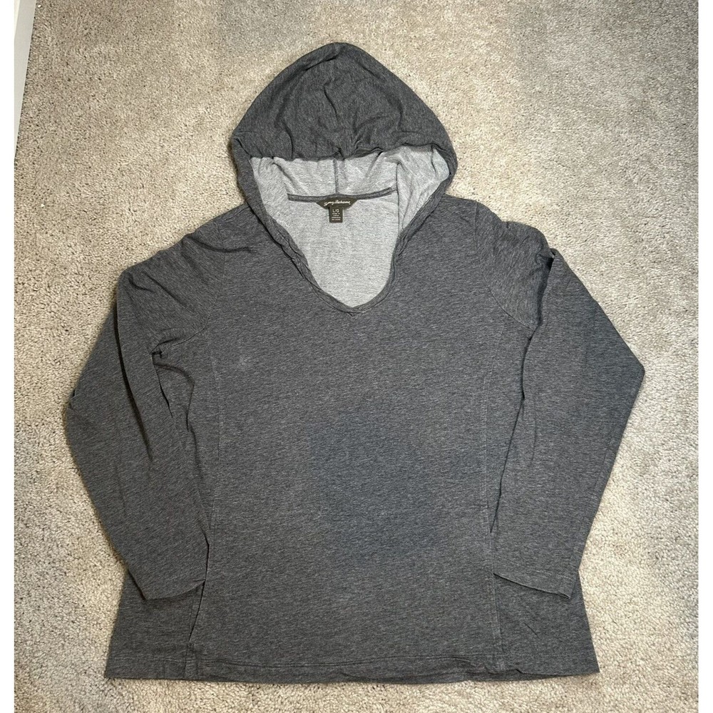 Tommy Bahama Women’s Large Hoodie Sweater Casual Pockets Gray Pullover Jacket